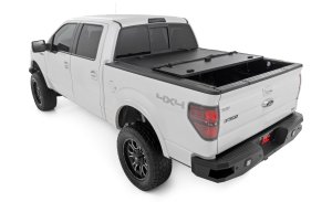 Ford F-150 Hard Tri-Fold Flip Up Bed Cover - Rough Country - '04-'14